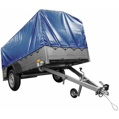 Garden Trailer 264 KIPP s opěrným kolem, rám H-800 s modrou plachtou