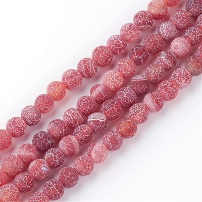 NUBIO Přírodní achát - korálky, ledové, červené, 6 mm – Zboží Dáma