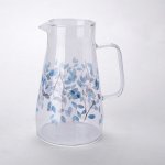 decoDoma Skleněný džbán MODRÉ KVĚTY 1450 ml – Zbozi.Blesk.cz