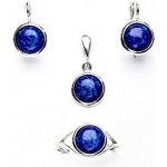 Čištín Zlaté náušnice prsten a přívěsek bílé i žluté zlato syntetický tmavě i světle modrý opál sada NK T P 1503 – Hledejceny.cz