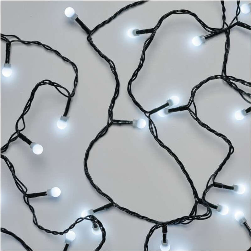 EMOS LED vánoční cherry řetěz kuličky venkovní i vnitřní studená bílá časovač Rozměr: 48 m