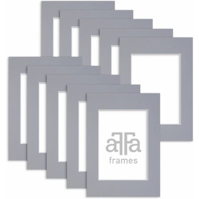 aFFa frames aFFa rámečky Passe Partout | Minimalistická podložka pod obrázky k vystavení fotografií, plakátů, diplomů | Karton, barevný, šedý, 18x24 cm | 10 kusů v sadě