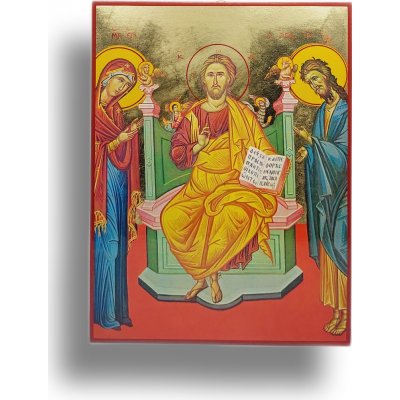 Ikona Deisis - Kristus na trůně s Pannou Marií a svatým Janem Křtitelem – Zboží Mobilmania