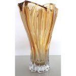 Aurum Crystal BOHEMIA PLANTICA VÁZA 320 MM JANTAROVÁ – Hledejceny.cz