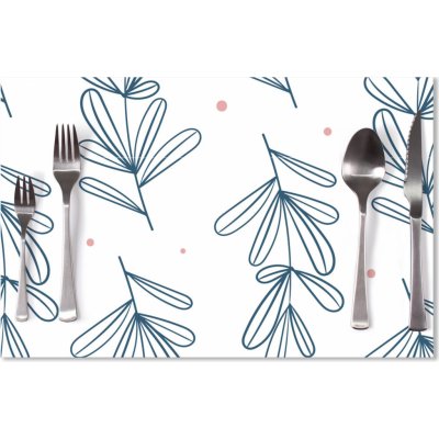 Sablio prostírání Modré lístky 40x30cm – Zboží Mobilmania