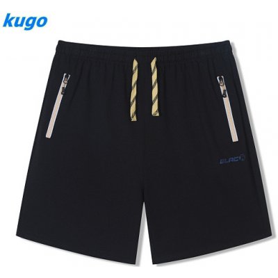 Pánské kraťasy Kugo FS6033 žlutý zip pánské bavlněné šortky černé – Zboží Dáma