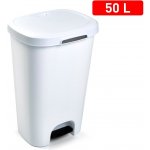 PlasticForte Koš odpadkový nášlapný 50l bílý 63,5x41x36cm plast – Hledejceny.cz