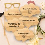 Dřevěné rekvizity do fotokoutku – sada na svatbu a oslavu Varianta: Sada 3 – Sleviste.cz