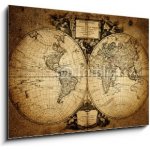 Skleněný obraz 1D - 100 x 70 cm - map of world 1752 mapa světa 1752 – Hledejceny.cz