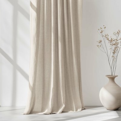 Goldea závěs ze lněné směsi - režný 220x145 cm – Hledejceny.cz