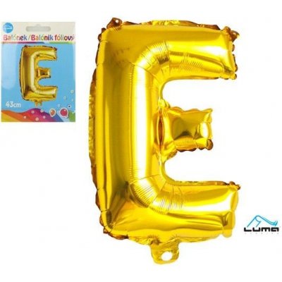 Fóliový balónek písmeno "E" ZLATÝ 35 cm