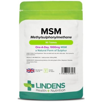 Lindens Health + Nutrition MSM 1000 mg 90 tablet – Hledejceny.cz