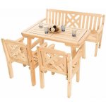DEOKORK Masivní zahradní sestava z borovice ROMANTIC 1+2+1 (32 mm) 200 cm – Hledejceny.cz