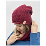 Italy fashion zimní set čepice a nákrčník KLASIK Vínová – Sleviste.cz