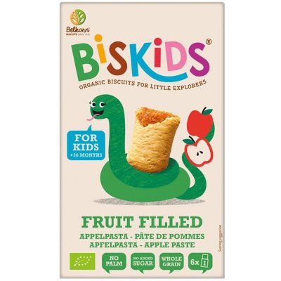 Belkorn BISkids BIO měkké dětské sušenky s jablečným pyré bez přidaného cukru 35% ovoce 150 g – Zbozi.Blesk.cz