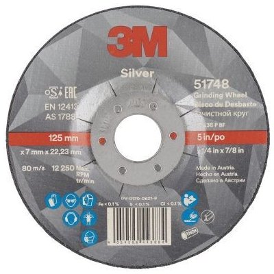 3M Silver brusný kotouč T27 125 x 7 mm 51748 – Zboží Dáma