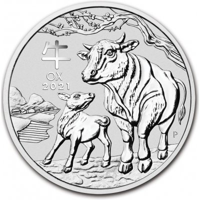 Stříbrná mince Year of the Ox / Rok buvola 1oz 2021 Lunární série III