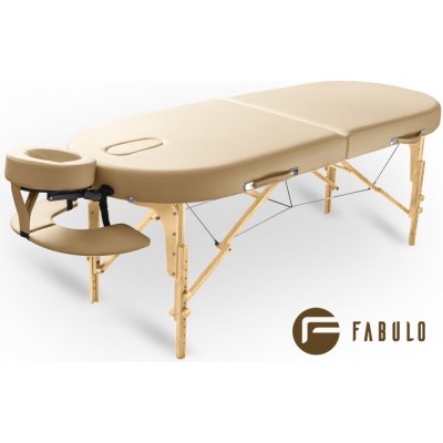 Fabulo USA Dřevěný masážní stůl Fabulo GURU Oval Set 192 x 76 cm krémová 192 x 76 cm 16,3 kg – Zboží Mobilmania