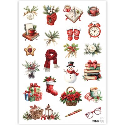 MINIMEE Papírové samolepky v aršíku A5 Vánoční plánování – Zboží Dáma