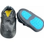 Carozoo kožené capáčky s koženou podrážkou černé perforované černá – Sleviste.cz