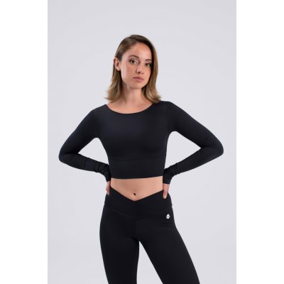 Fitness crop top Intermezzo s dlouhým rukávem 6656 černá – Zboží Dáma