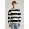 Pánský rolák Gant Striped Cotton Cable C-neck Evening Blue