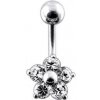 Piercing Šperky4U stříbrný piercing do pupíku kytička BP01070-C