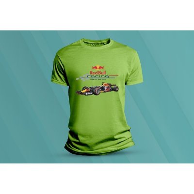 Sandratex dětské bavlněné tričko Red Bull racing F1. lime