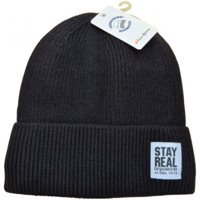 Grinsam Zimní pletená čepice s fleecem černá černá/Stay Real – Hledejceny.cz