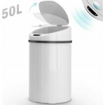Jago Bezdotykový koš na odpadky se senzorem, 50 l, bílý – Zboží Dáma