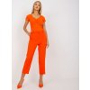 Dámské klasické kalhoty Rue Paris elegantní kalhoty to-sp-18154.10x-orange