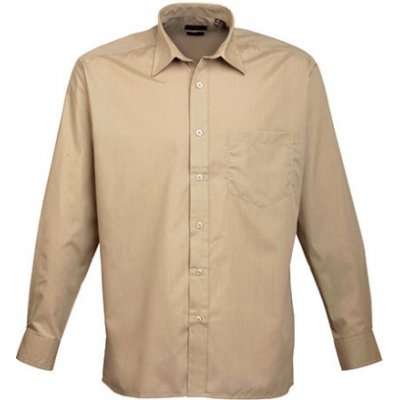 Premier Workwear pánská košile s dlouhým rukávem PR200 khaki