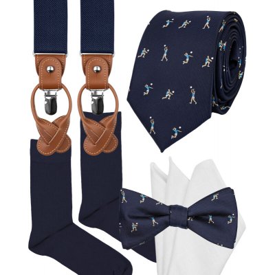 Bubibubi volejbalová sada s kravatou, motýlkem a kšandami tmavomodrá – Hledejceny.cz