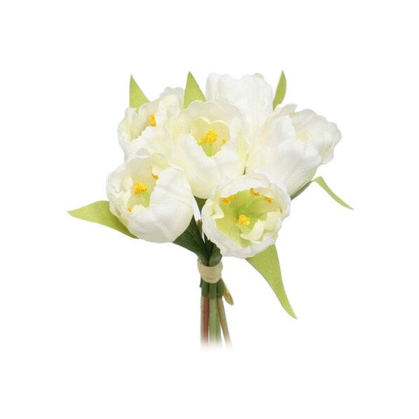 Květina Umělá květina svazek Tulipán, bílá
