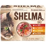 Shelma Cat kuřecí hovězí kachní krůtí 12 x 85 g – Sleviste.cz