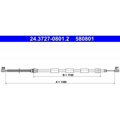 Tažné lanko, parkovací brzda ATE 24.3727-0801.2