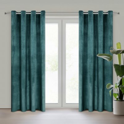 Design 91 ZATEMŇOVACÍ ZÁVĚS NA KROUŽCÍCH ROSA 140X250 CM TMAVĚMODRÁ – Zboží Dáma