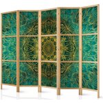Fabulo 5-dílný Zlatá mandala 172 x 225 cm potisk na jedné straně paravánu – Zboží Mobilmania
