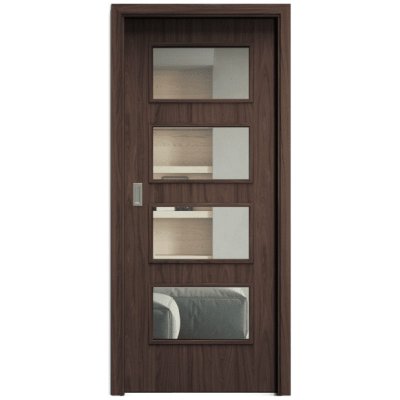 Sapeli Swing Komfort M49 posuvné ořech 90 x 197 cm Čiré sklo – Hledejceny.cz