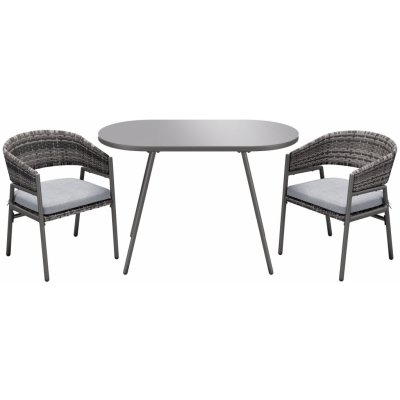 LIVARNO home Sada balkónového nábytku 344818 (3dílná / šedá) – Hledejceny.cz