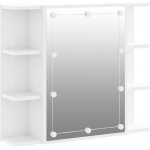 vidaXL Zrcadlová skříňka s LED bílá s vysokým leskem 70 x 16,5 x 60 cm – Zboží Dáma