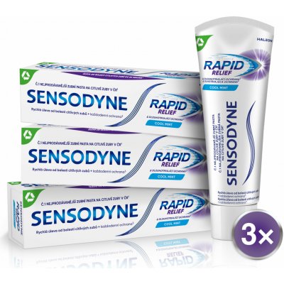 Sensodyne pro citlivé zuby Rapid 3 x 75 ml – Zbozi.Blesk.cz
