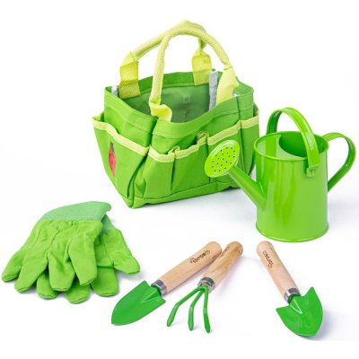 Bigjigs Toys zahradní set nářadí v plátěné tašce zelená – Zboží Mobilmania