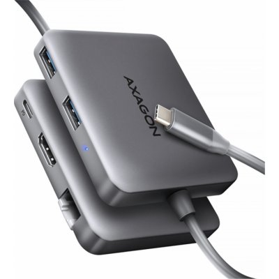 AXAGON HMC-5HL - USB 5Gbps hub, 2x USB-A, HDMI 4k/60Hz, RJ-45 GLAN, PD 100W, kabel USB-C 20cm