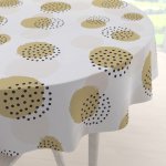 Biante Teflonový kulatý ubrus TF-059 Okrová a světle meruňková puntíková kola na bílém Ø 110cm – Zboží Dáma