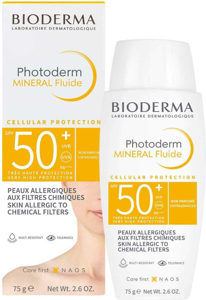 Bioderma Photoderm Mineral Fluid ochranný fluid bez chemických filtrů SPF50+ 75 g