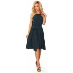 Numoco Alizee šifónové šaty s vázáním lahvově zelené – Zboží Dáma