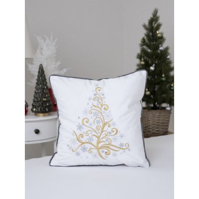 MKLuzkoviny.cz Vánoční mikroplyš Vánoční strom 40 x 40 cm – Zboží Mobilmania