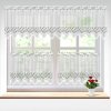 Záclona Forbyt žakárová vitrážová záclona FLÓRA 607418, květinový vzor, s bordurou, bílá, výška 40cm (v metráži)
