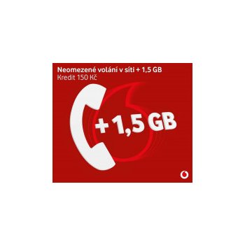 Vodafone SIM Předplacená karta 30 edice Volej 1,5GB + 150 Kč kredit